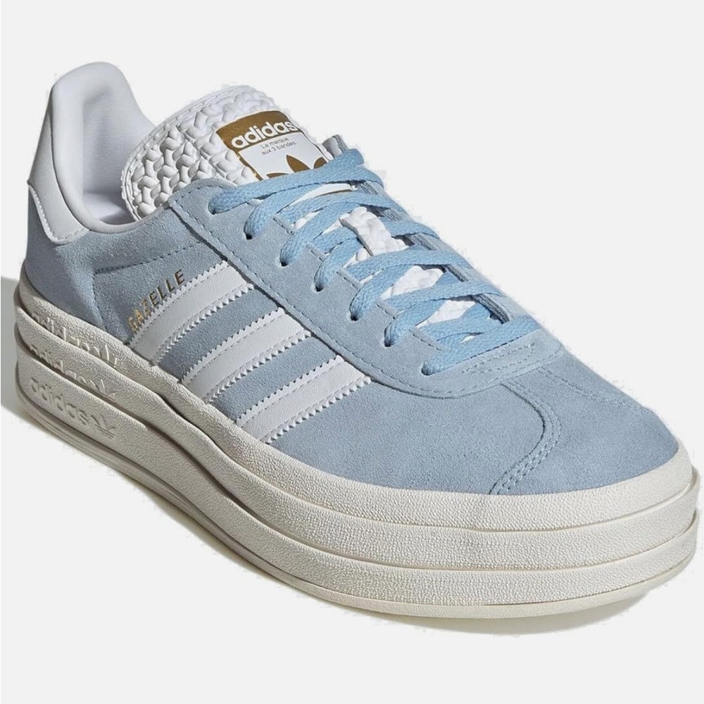 Adidas Sky Blue Suede Platform Sneakers